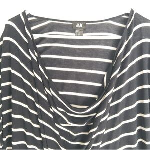 HM cowl draped striped coastal resortwear lightweight sweater top best fits M L